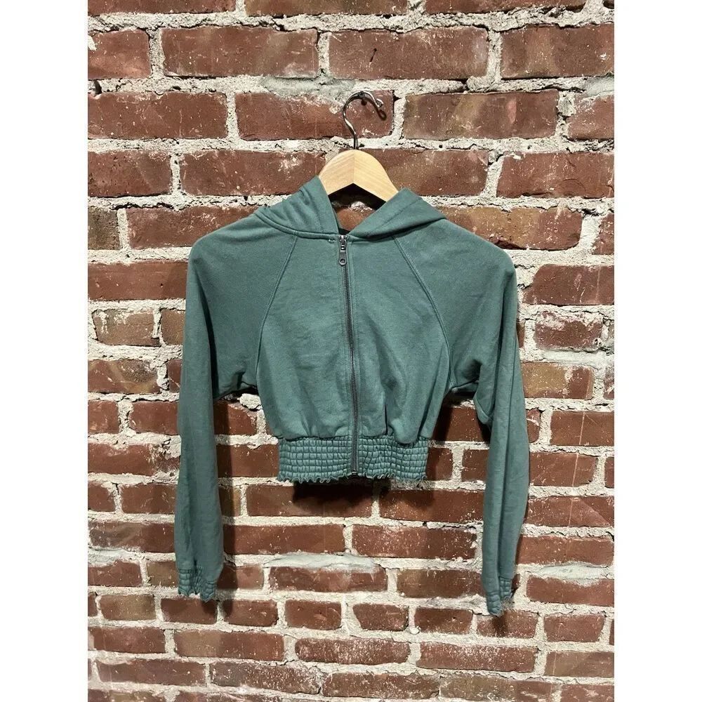 Out From Under Womens Green Full Zip Hooded Sweatshirt Size Small